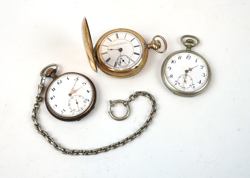 Fickur, 3 st, metall/silver, bl.a Hight & Fairfield, savonettur.