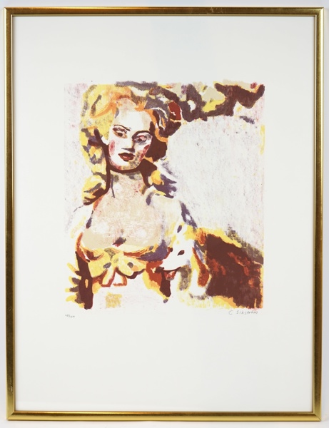 Cecilia Sikström, litografi nr 45/150, signerad.