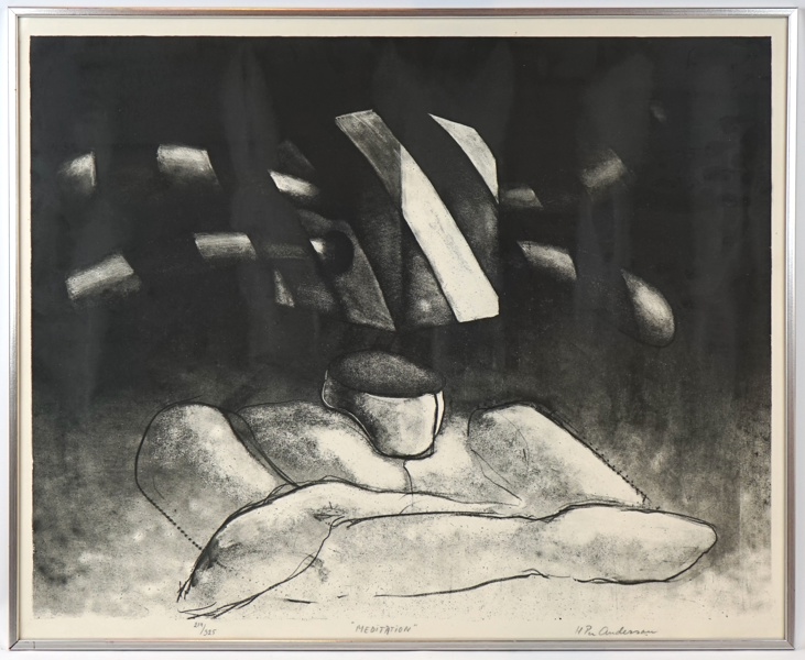 Hans Per Andersson, ''Meditation'', litografi nr 219/325, signerad.