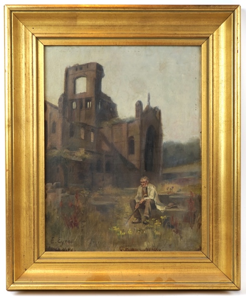 Emily Eyres, tillskriven, olja på duk, signerad E. Eyres.