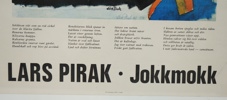 Lars Pirak, affisch, ''Tre Årtionden'', Jokkmokk, Norrbottens LITO, Luleå.