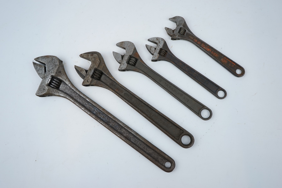 Skiftnycklar, 5 st, bl.a Bahco.