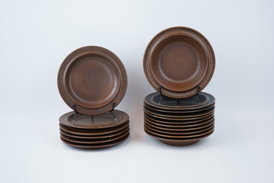 Matservisdelar, 6+11 st, keramik, "Ruska", Arabia.