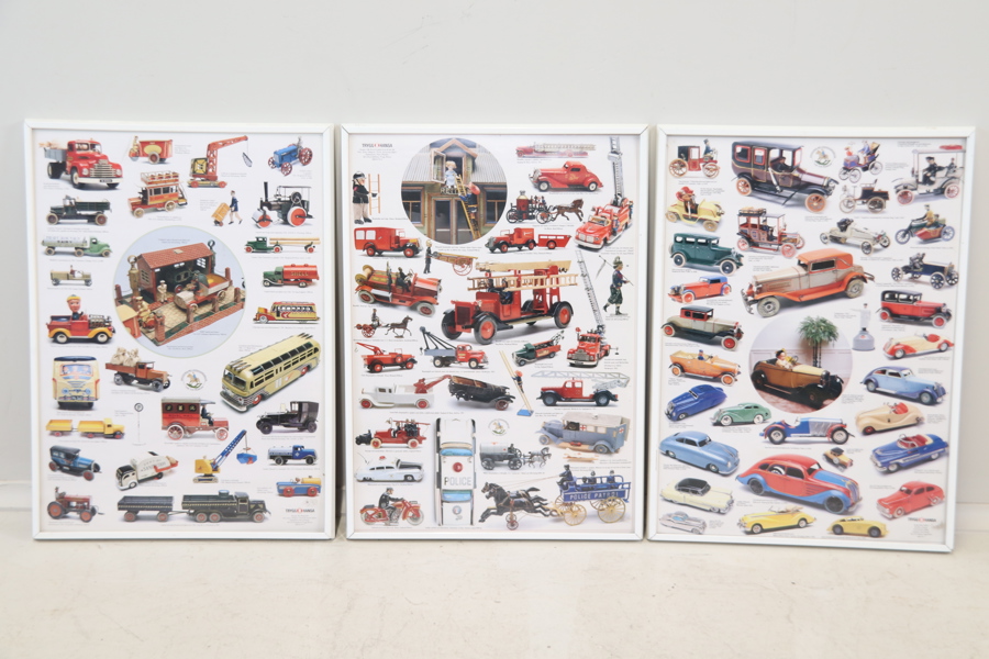 Affischer med motorfordon, 3 st, Trygg Hansa.