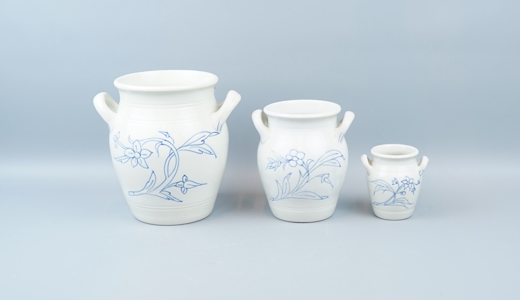 Krus, 3 st, keramik, Rörstrand, 1900-tal.