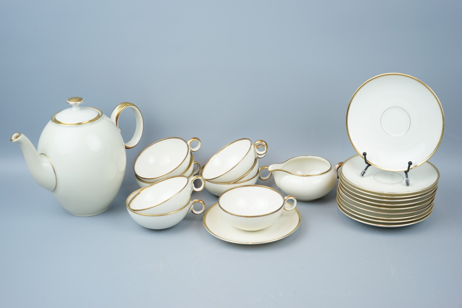 Moccaservis, 11 delar, porslin, Hackefors.