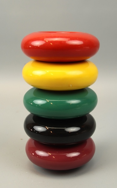 Kjel Engman, ljuslyktor, 5 st, porslin, "Non Stop", Jie.