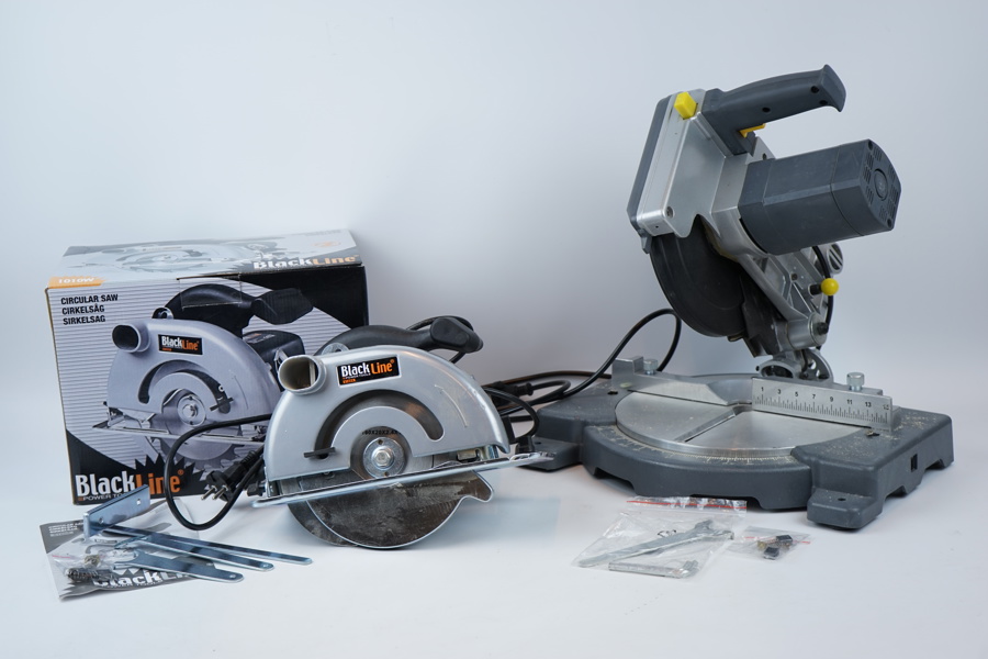 Elverktyg, 2 st, BlackLine och Bruksbo, med tillbehör.