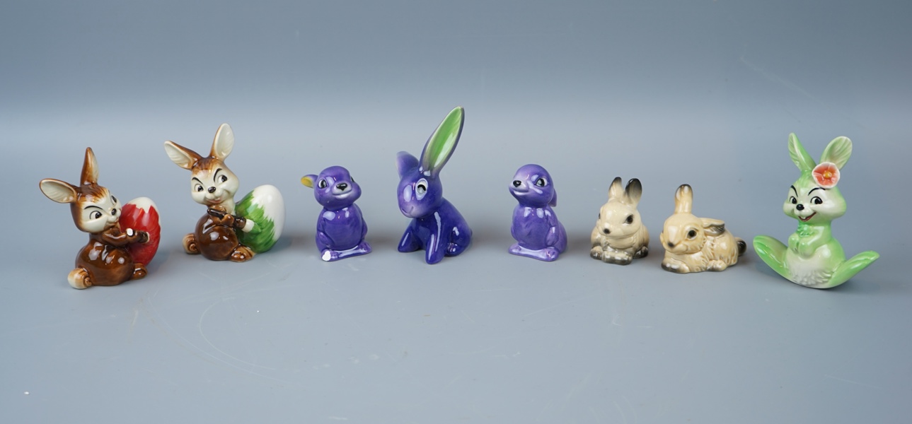 Figuriner, 8 st, porslin, Goebel.