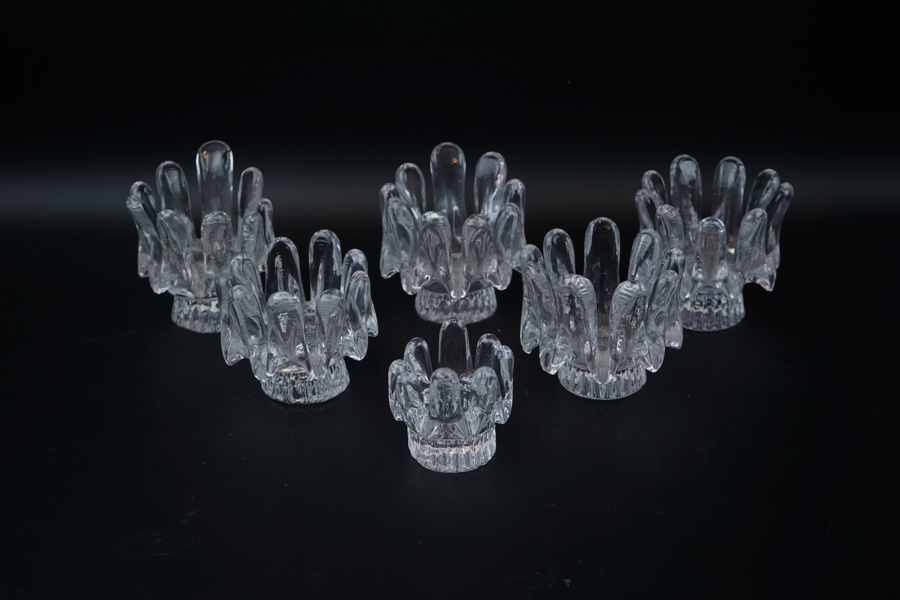 Göran Wärff, "Sunflower", ljusstakar, 6 st, glas, Kosta Boda.