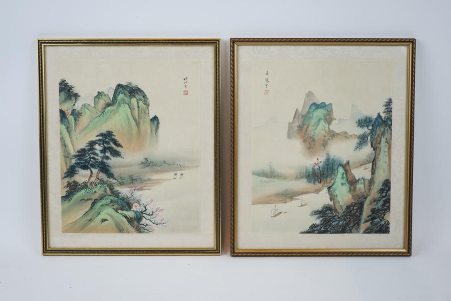 Sidenmålningar, 2 st.