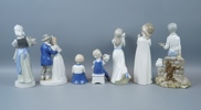 Figuriner, 7 st, porslin, bl.a Tengra.