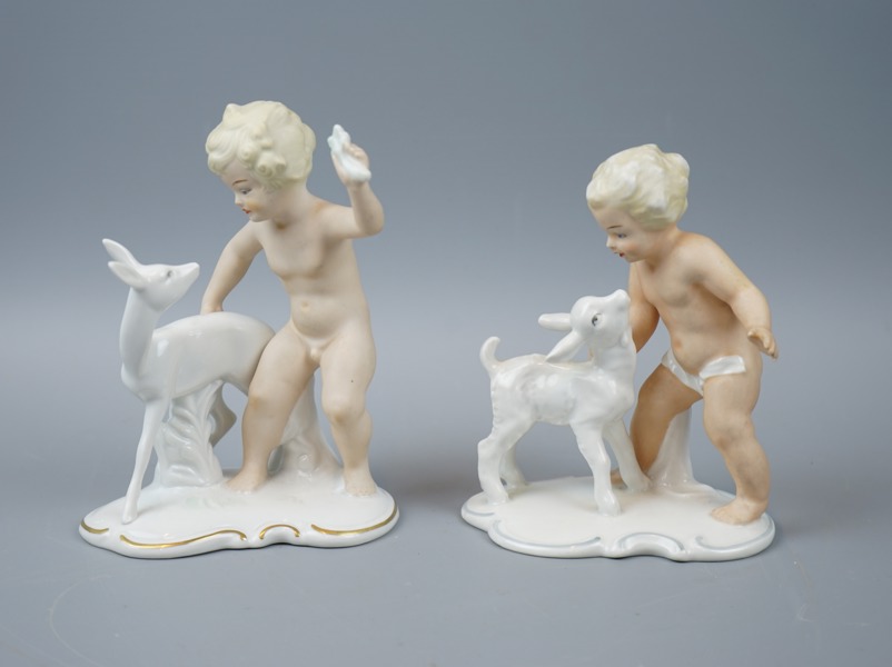 Figuriner, 2 st, porslin, bl.a Wallendorf.