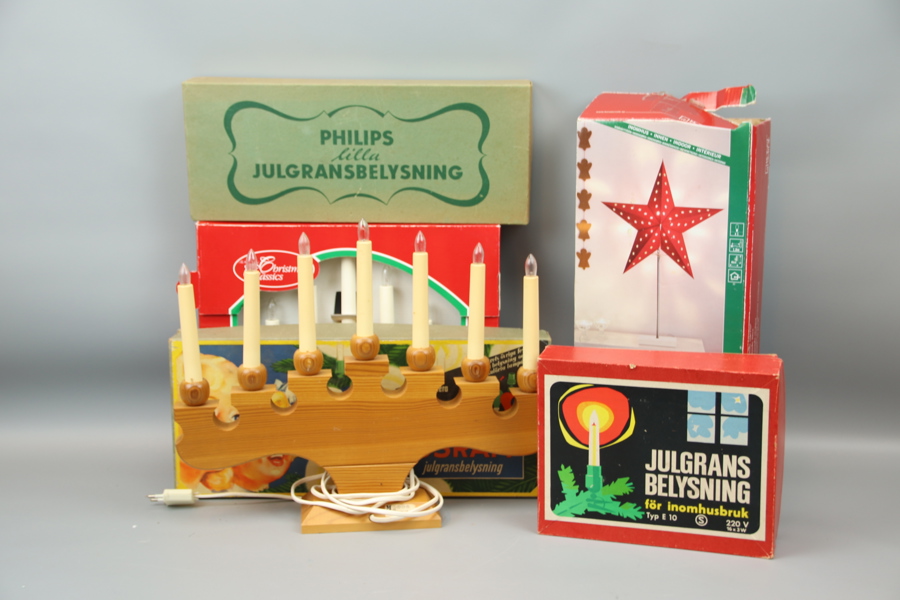 Julgransbelysning m.m, 6 delar, bl.a Markslöjd.