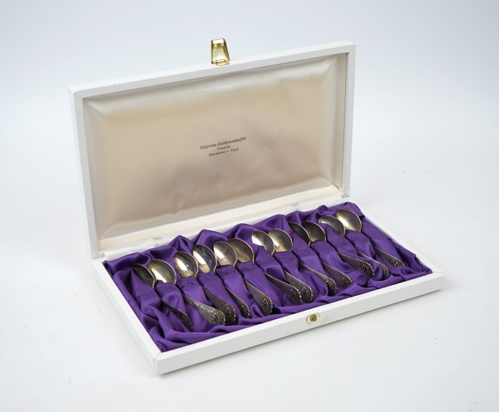 Kaffeskedar, 12 st, silver, ''Snäck''.