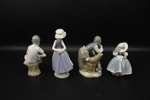 Figuriner, 4 st, porslin, bl.a NAO, Spanien.