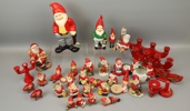 Tomtefiguriner m.m, ett parti, keramik/trä.