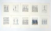 Uniformsbilder, Svenska Försvaret, 10 st, grafiska tryck.