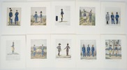 Uniformsbilder, Svenska Försvaret, 10 st, grafiska tryck.