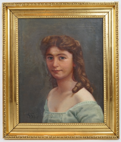 Oidentifierad konstnär, olja på duk, monogramsignerad ST, 1908.