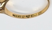 Ring med sten, guld 18k, 1943.