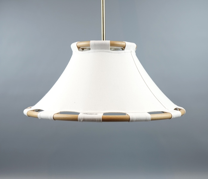 Anna Ehrner, taklampa, ''Anna'', bambu/textil, Ateljé Lyktan, Åhus,1900-talets andra hälft.