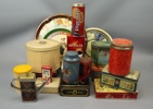 Plåtburkar m.m, 19 delar, 1900-tal.