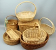 Flätade korgar m.m, ett parti.