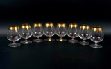 Konjakskupor, 8 delar, glas, Theresienthal.