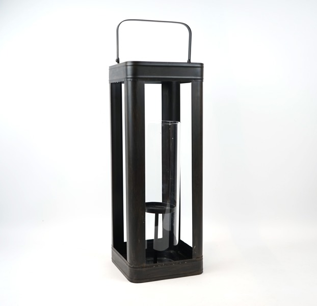 Ljuslykta, metall/glas, Åhlens.