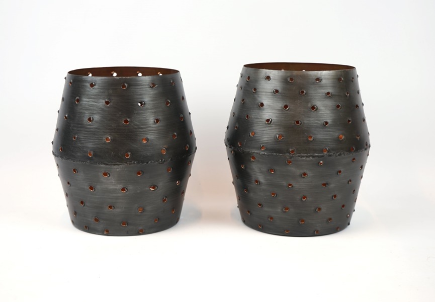 Ljuslyktor, ett par, metall.