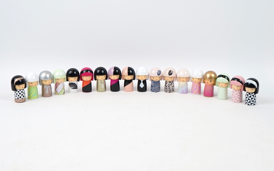 Kokeshi dockor, 18 st, Skincity.