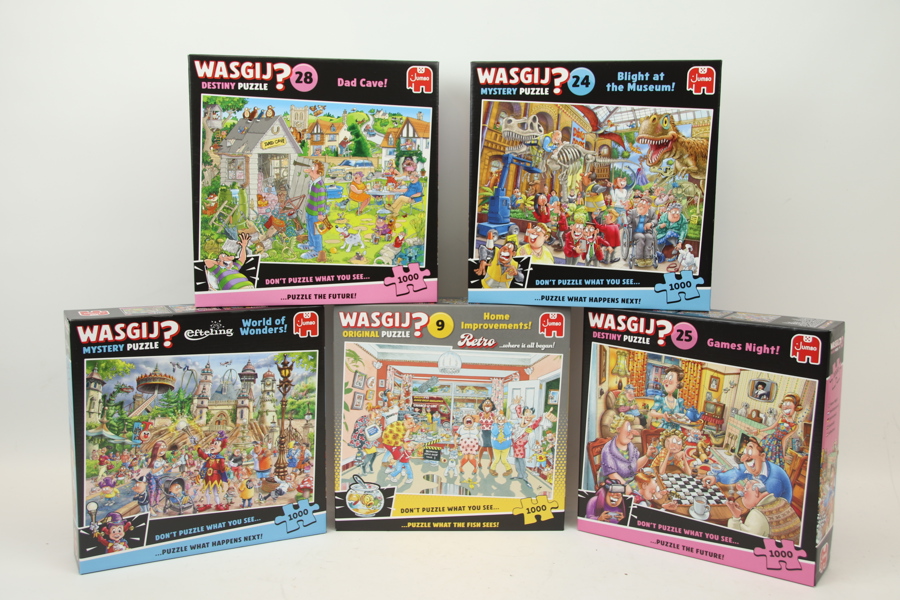 Pussel, 5 st á 1000 bitar, Wasgij.