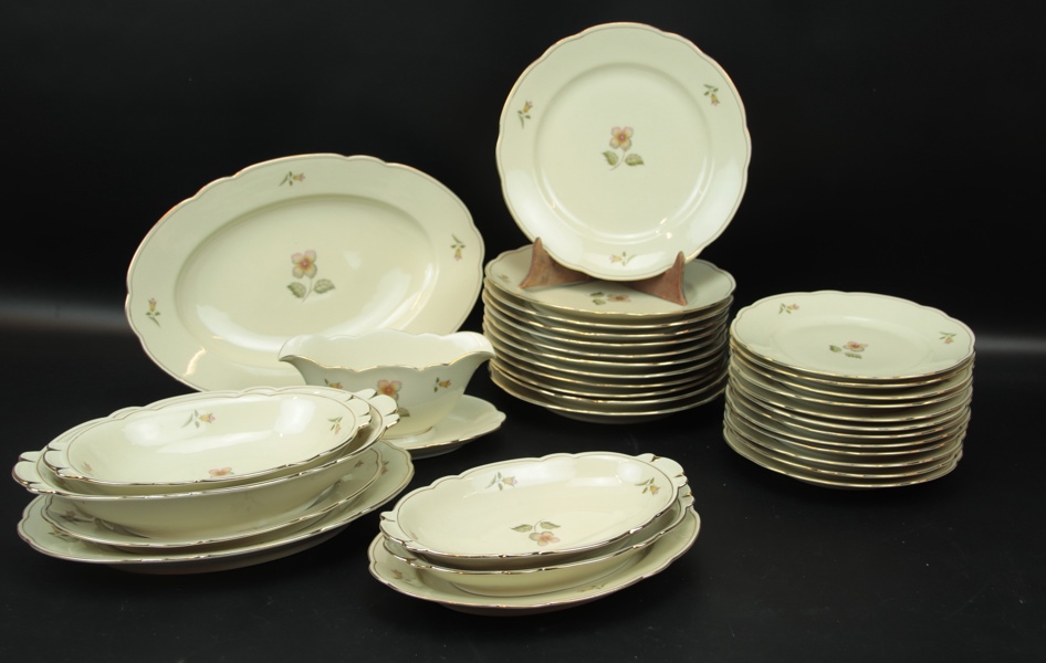 Matservis, 33 delar, porslin, ALP Lidköping, 1900-tal.