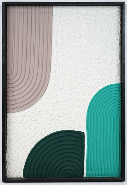 Jessica Björn, "Liten kurva 1", akryl och struktur på bomullsduk, signerad a tergo.