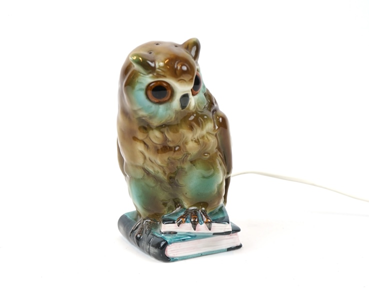 Bordslampa, s.k. ozonelampa, porslin.