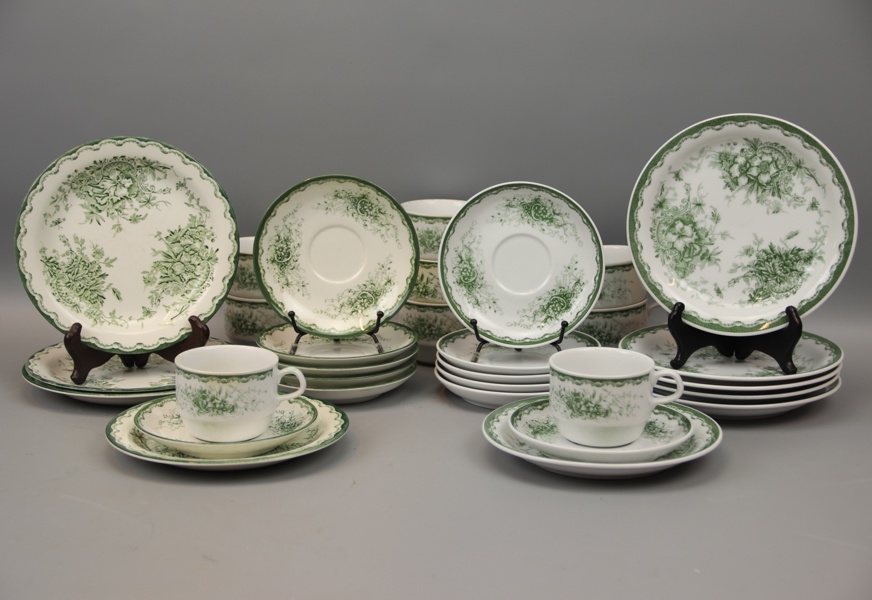 "Grön Anna", kaffeservis, 19 delar, porslin, Rörstrand.