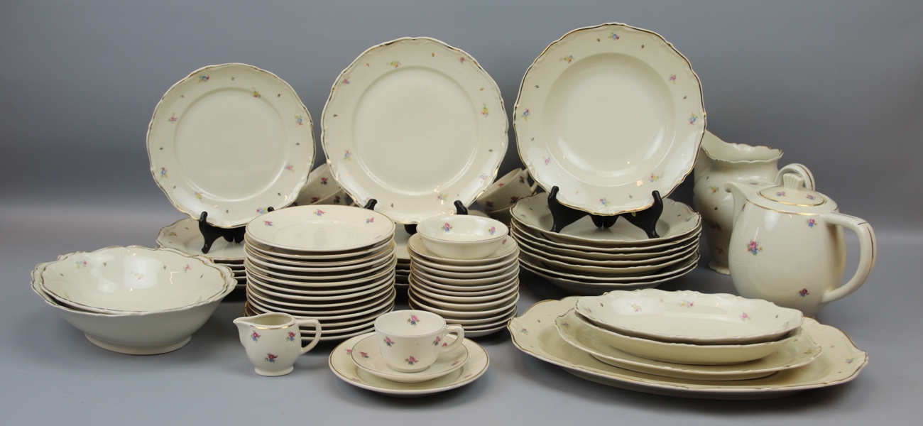 Servisdelar, 55 st, porslin, Upsala-Ekeby, Karlskrona.