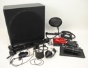 Mikrofon och högtalare m.m, ett parti, bl.a Audio-Technica, Focusrite och Samsung.