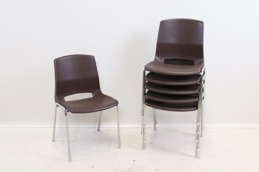 Konferensstolar, 6 st, plast/krom, Ana 4340, RBM.