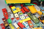 Leksaksbilar m.m, ett parti, metall/plast/trä, bl.a Corgi och Dinky Toys.