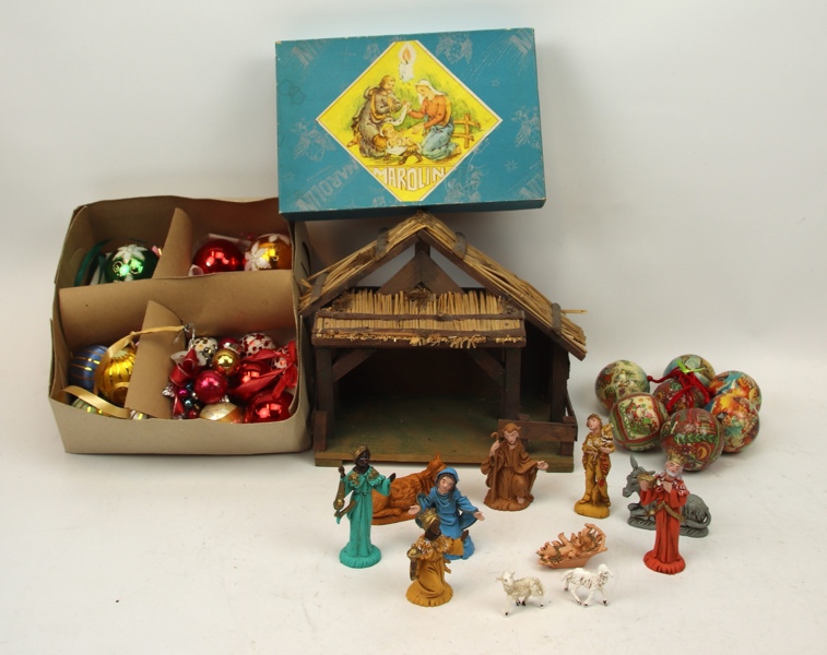 Julkrubba m.m, ett parti, olika material, 1900-tal.