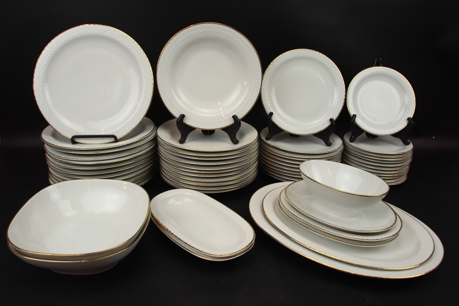 Matservis, 56 delar, porslin, "Raymond Loewy", Johann Hauland, Bavaria, 1900-tal.