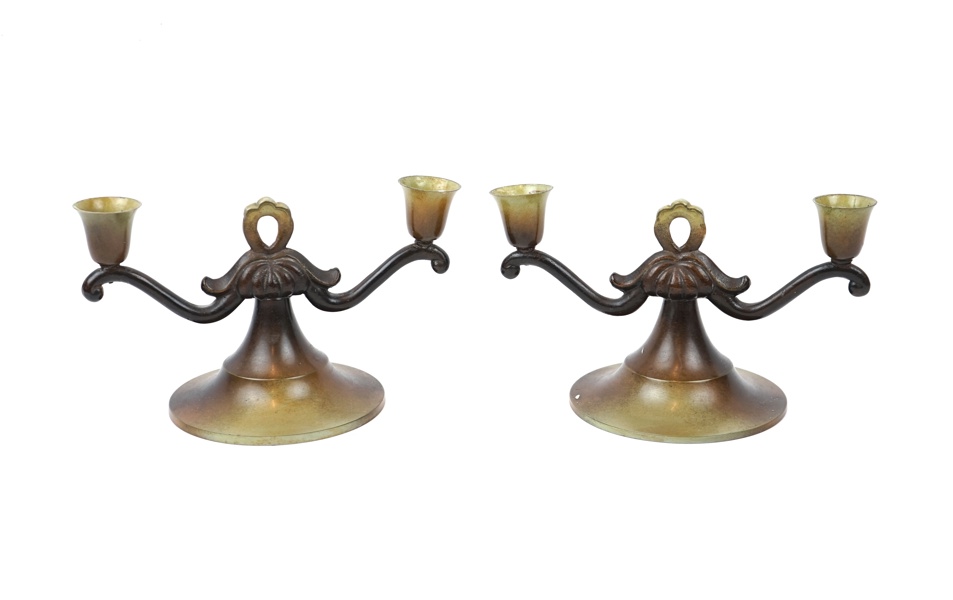 Ljusstakar, ett par, brons, Ystad Brons.