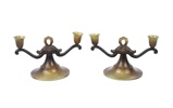 Ljusstakar, ett par, brons, Ystad Brons.