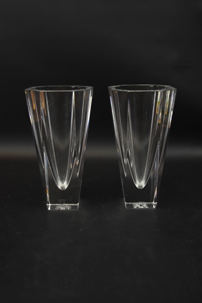 Lars Hellsten, vaser, ett par, glas, "Odyssey", Orrefors.