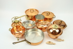 Kopparkastruller m.m, 10 delar, bl.a Krögarhuset.