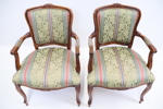 Karmstolar, ett par, trä/textil, rokokostil, 1900-tal.