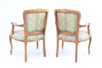 Karmstolar, ett par, trä/textil, rokokostil, 1900-tal.