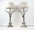 Bordslampor, ett par, metall.
